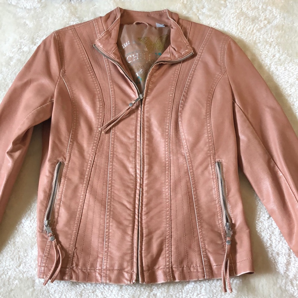 Vintage pink leather jacket